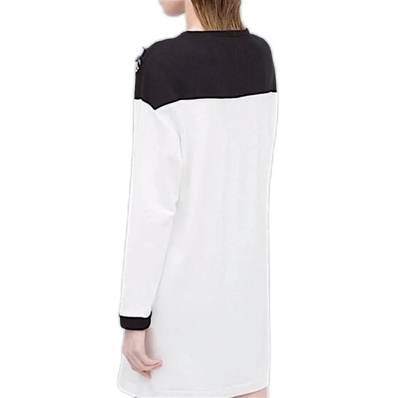 Zara W/B Collection Rhinestone Beaded Jewel White Black Sweater Dress Size S - Picture 15 of 16